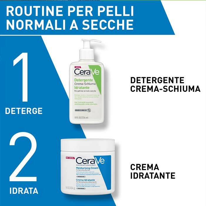 CeraVe Detergente Crema-Schiuma Pelli Normali e Secche 236 ml