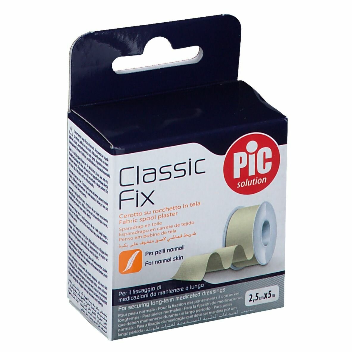 Cerotto in rocchetto pic classic fix tela bianco 2,5x500 cmfustella