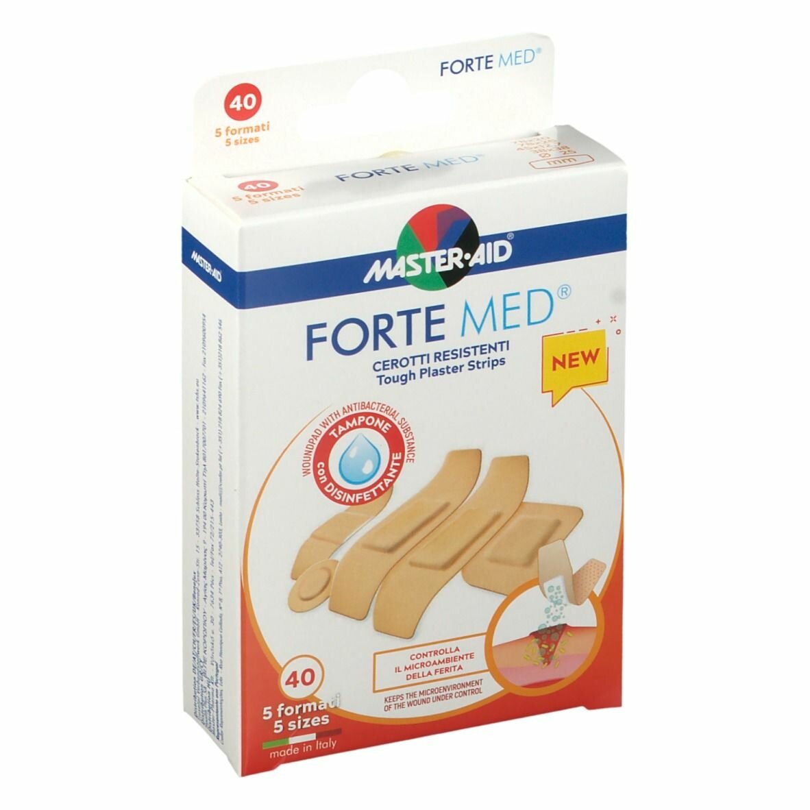 Cerotto master-aid forte med 5 formati 40 pezzi