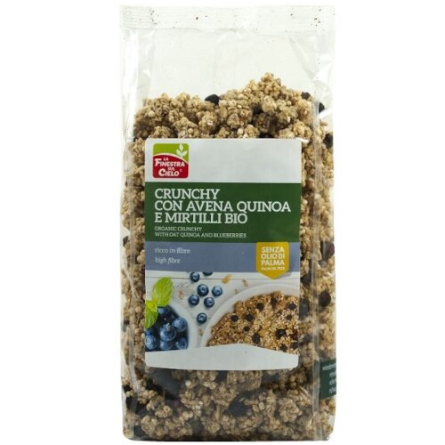 Crunchy con avena quinoa e mirtilli