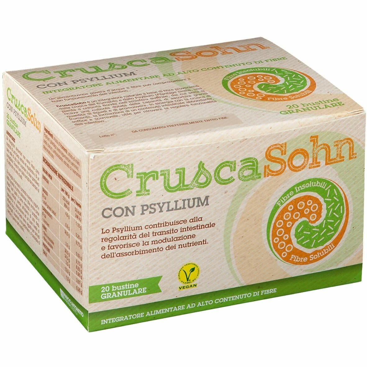CruscaSohn con Psyllium per Regolarità Intestinale 20 bustine