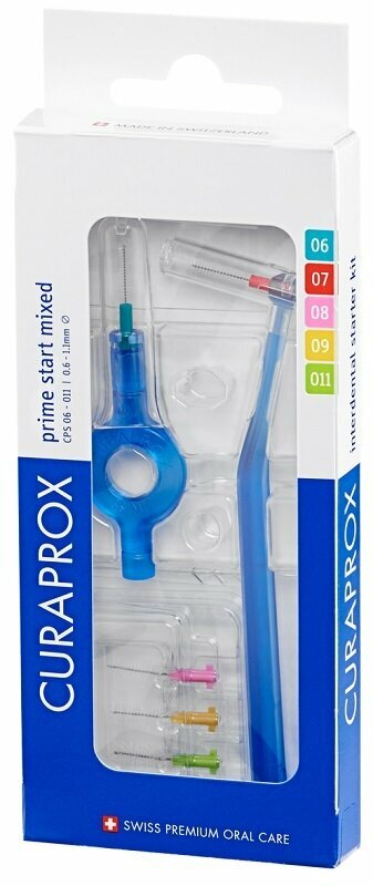 Curaprox cps prime start mixed pack with cps 06 -011 +uhs 409 + uhs 470 blue holders + caps