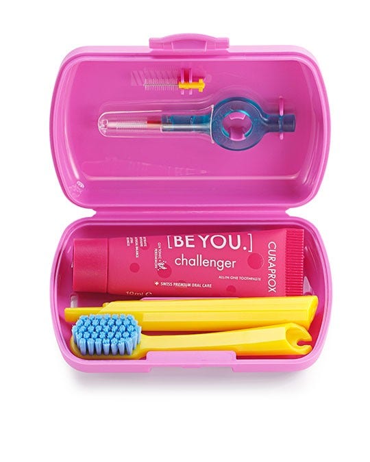 Curaprox travel set pink