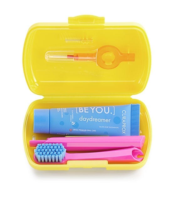Curaprox travel set yellow
