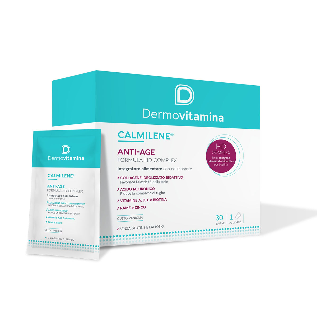 Dermovitamina calm antiage ia a base di collagene e acido ialuronico polvere 30 bustine