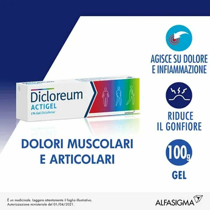 Dicloreum Actigel 1% Gel Dolori Articolari 100 g