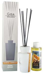Diffusore bastoncini linea white arancia cannella