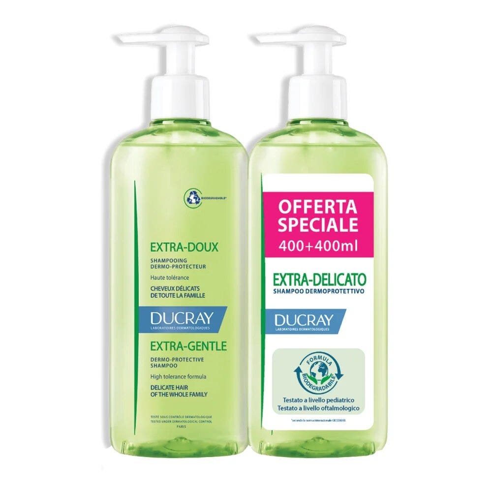 Ducray extra delicato shampoo dermoprotettivo 2x400ml