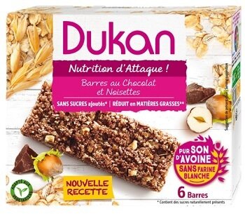 Dukan barretta cioccolato/nocciola 6 pezzi 25 g