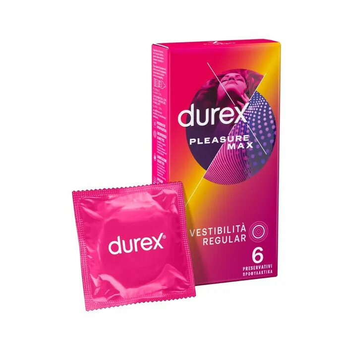 Durex Pleasuremax Preservativi Stimolanti con Nervature 6 pezzi