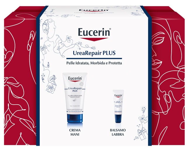 Eucerin cofanetto urearepair plus crema mani 75ml + balsamo labbra 10ml