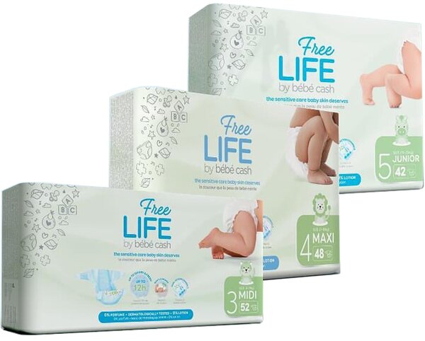 Freelife by bebecash maxi taglia 4 7-18 kg girovita 38-60 cm48 pezzi