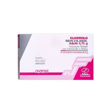 Glicerolo new fadem adulti 9 g stitichezza camomilla e malva 6 clismi