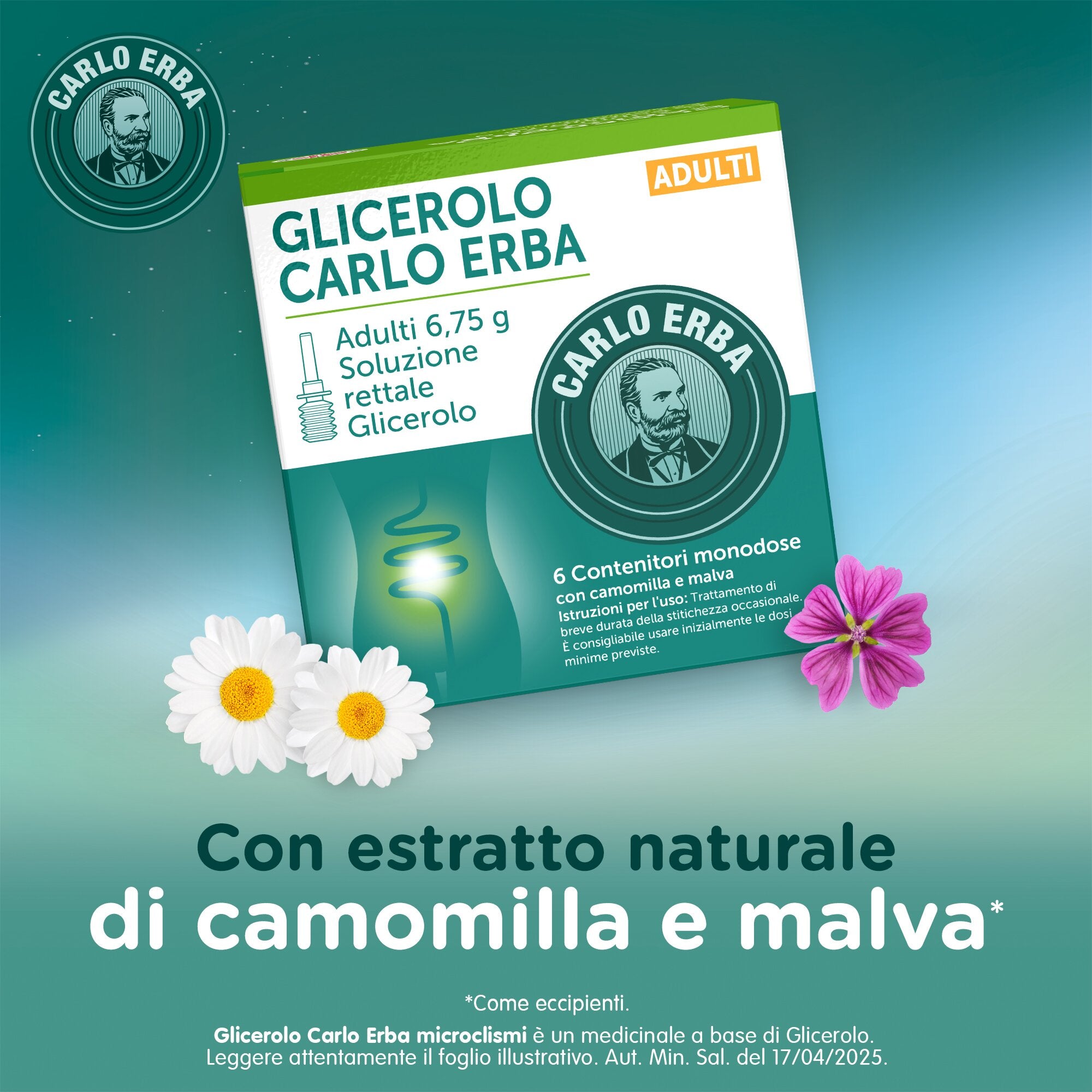Glicerolo Carlo Erba Adulti 6,75 g Soluzione Rettale 6 clismi