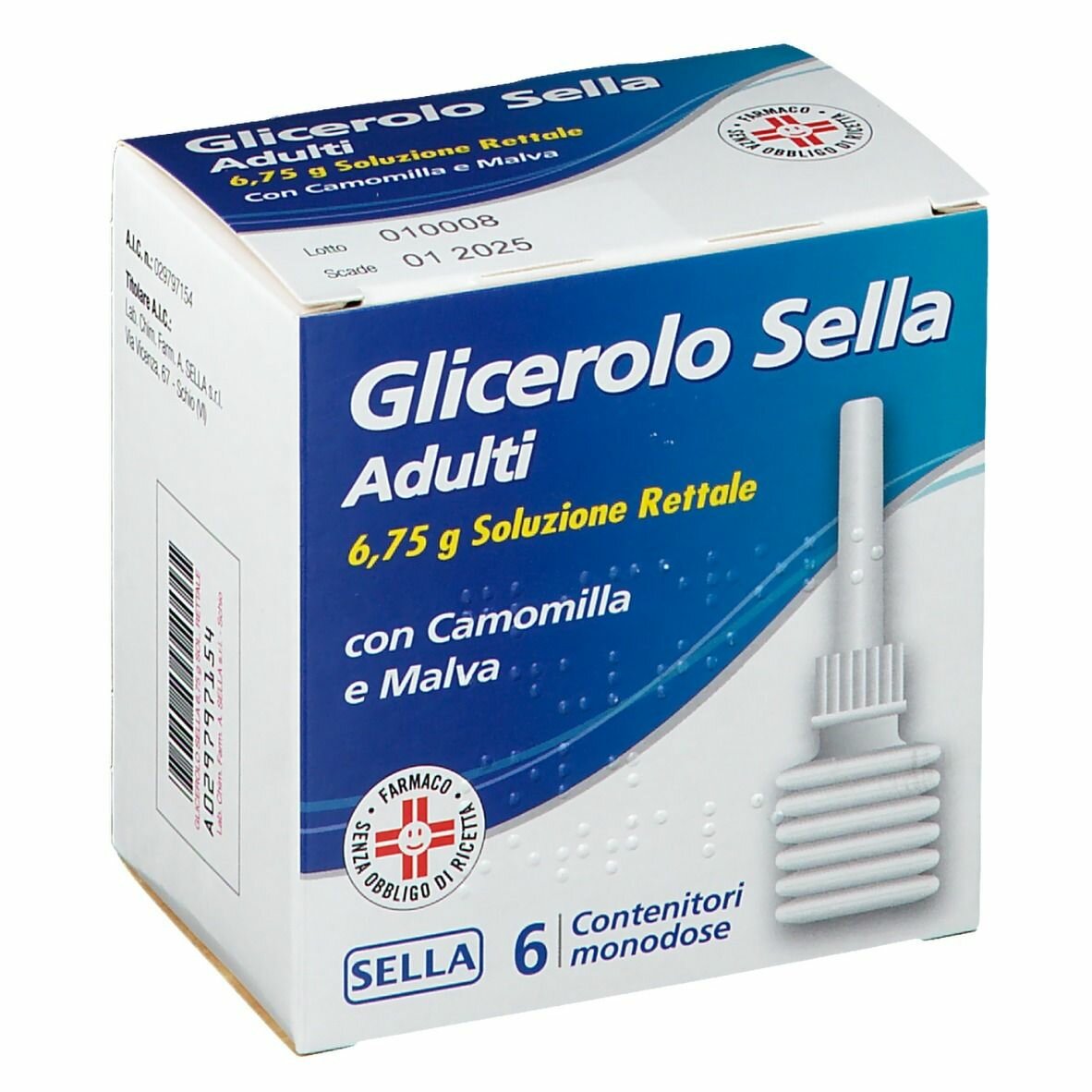 Glicerolo sella adulti 6,75 g stitichezza camomilla e malva 6 clismi