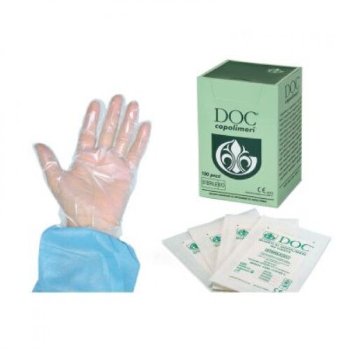 Guanto monouso plastica sterile 1 pezzo