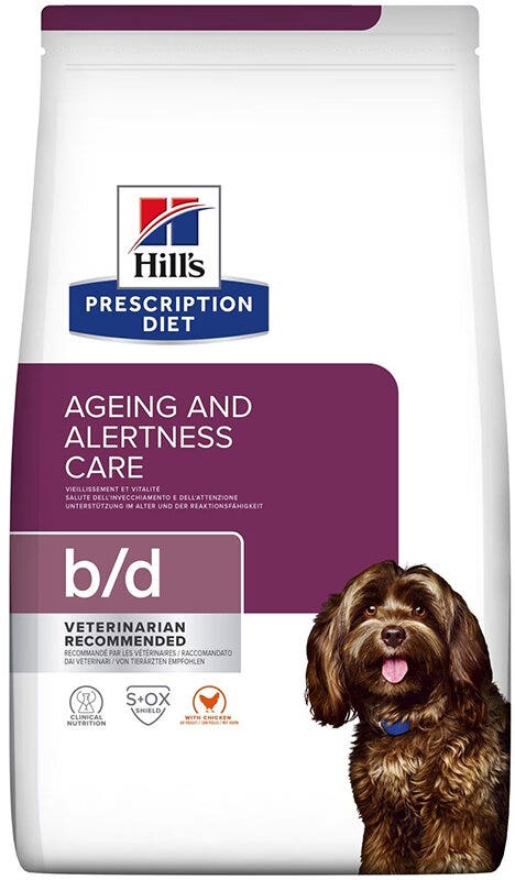 Hill's prescription diet b/d crocchette di pollo per cani anziani sacco 3kg