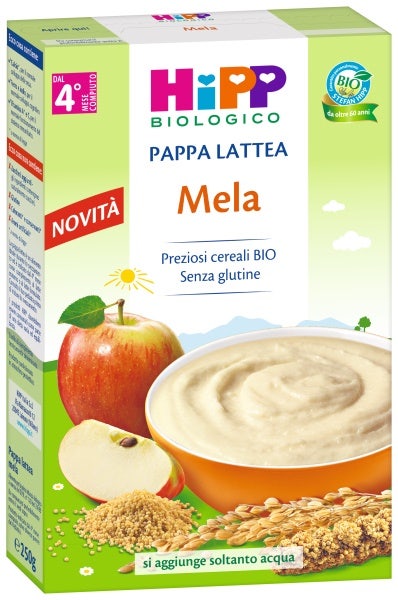Hipp bio pappa lattea mela250g