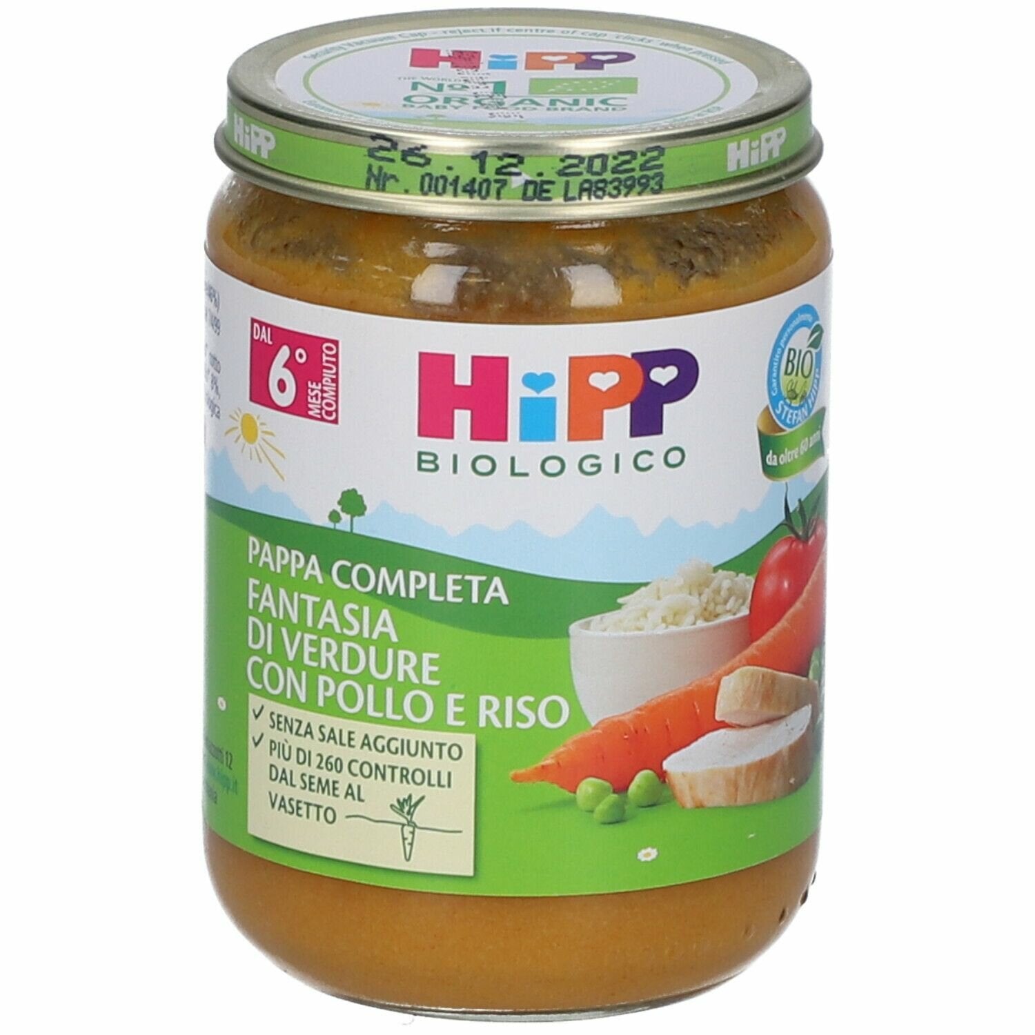 Hipp bio pappa pronta fantas verd pollo riso 190 g
