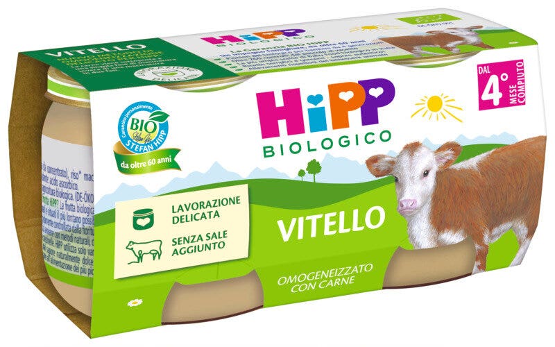Hipp omogeneizzato vitello 2x80g 4 mesi+