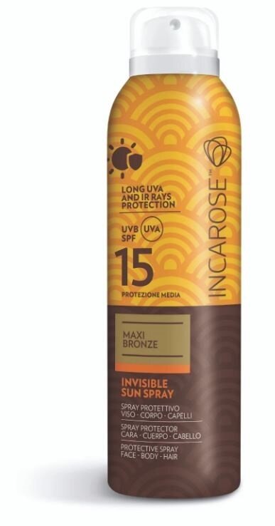 Incarose maxi bronze invisible sun spray spf15 150 ml