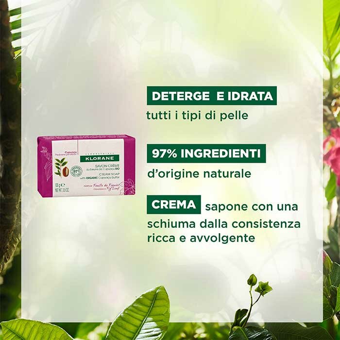 Klorane Crema Sapone Foglie di Fico e Burro di Cupuaçu Bio 100 g