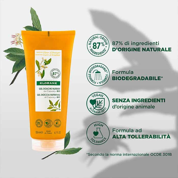 Klorane Gel Doccia Nutritivo Al Burro Di Cupuacu BIO 200 ml