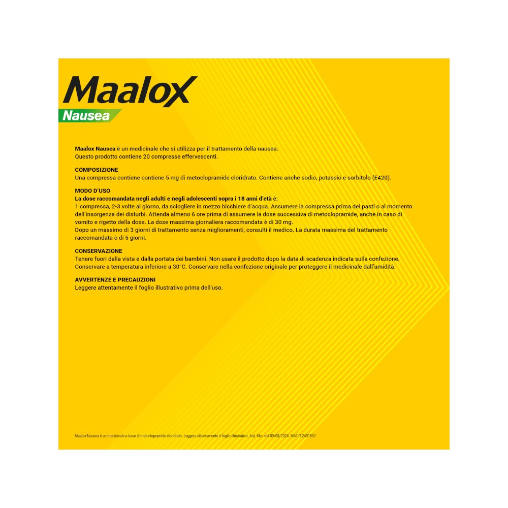 Maalox nausea 20 compresse effervescanti