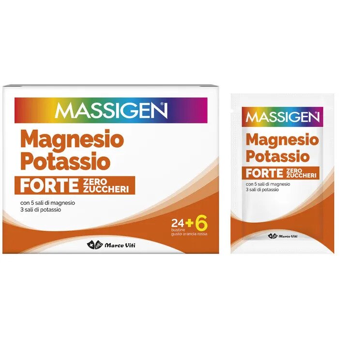 Marco Viti Massigen Magnesio e Potassio Forte Zero Zuccheri PROMO 24+6 Bustine IN OMAGGIO