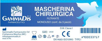 Mascherina chirurgica filtrante monouso 3 pezzi