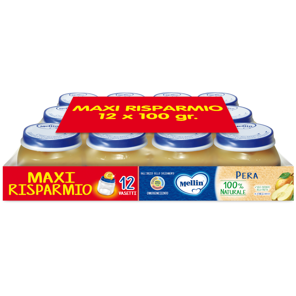 Mellin omog pera 12x100g
