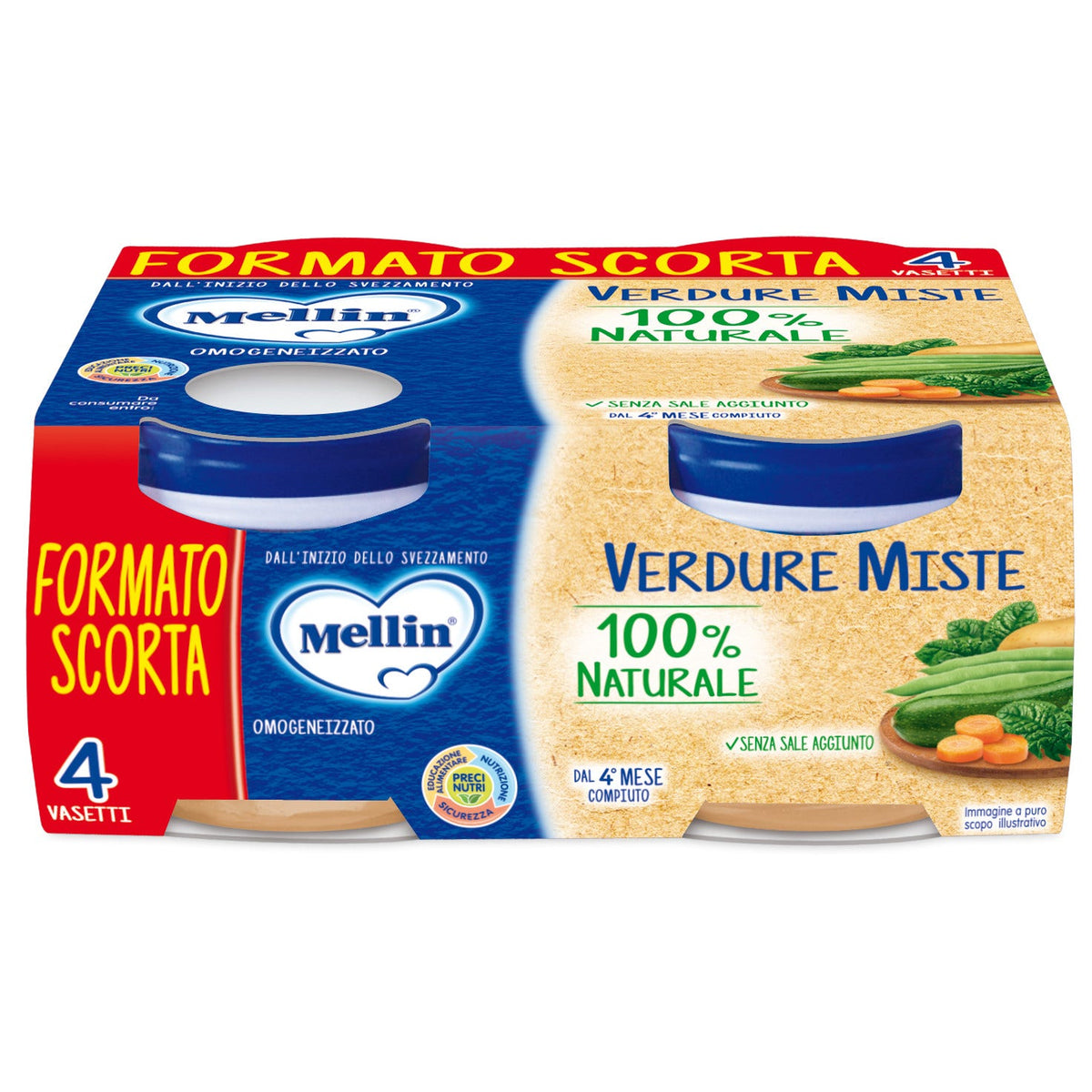 Mellin omog verdure 4x80g