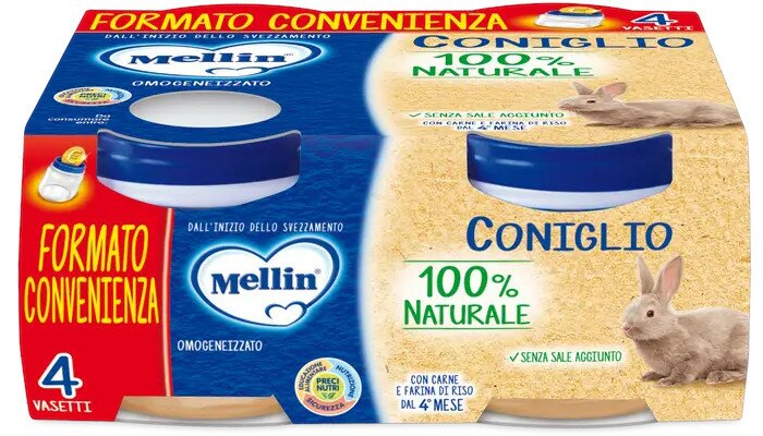 Mellin omogeneizzato coniglio 4x80 g
