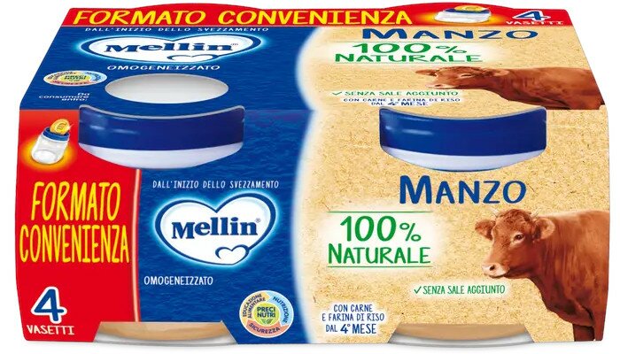 Mellin omogeneizzato manzo 4x80 g