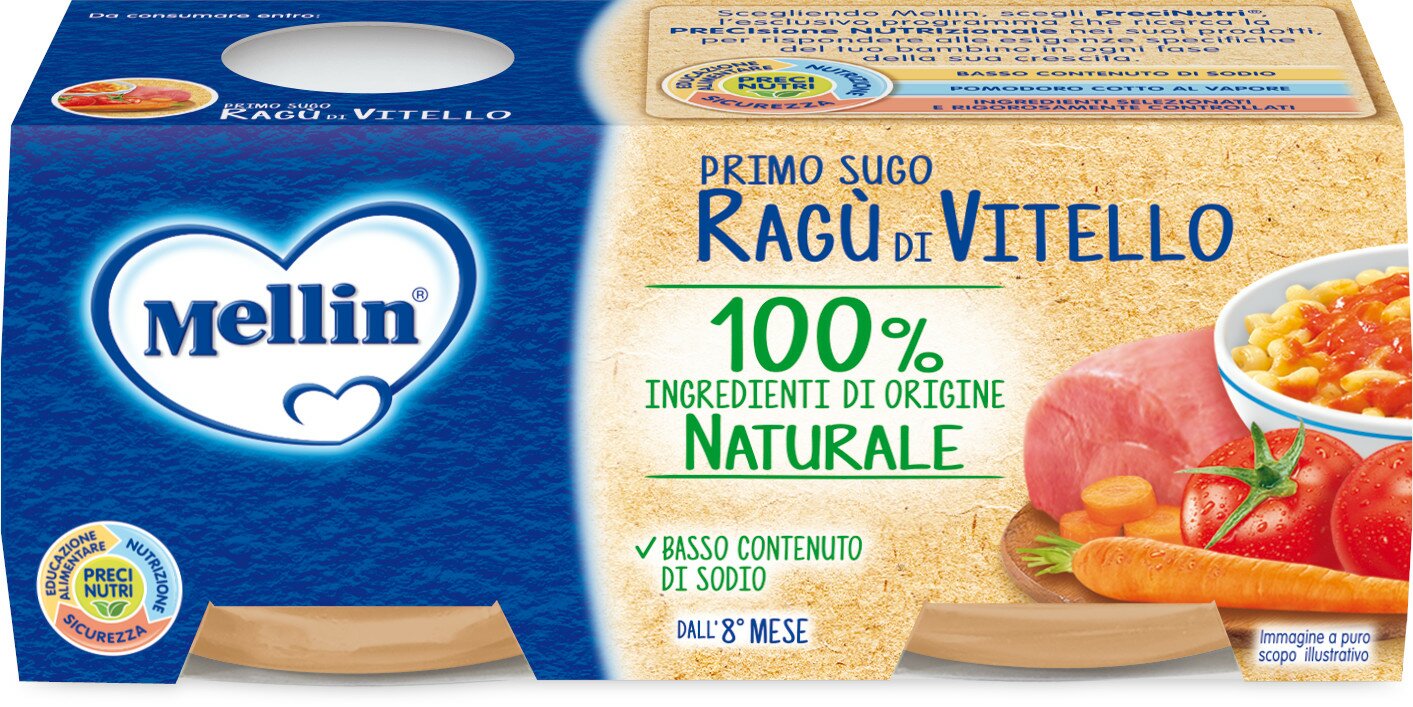 Mellin primosugo ragu' di vitello 2 vasetti da 80 g