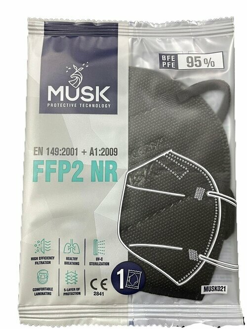 Musk mascherina ffp2 black10 pezzi