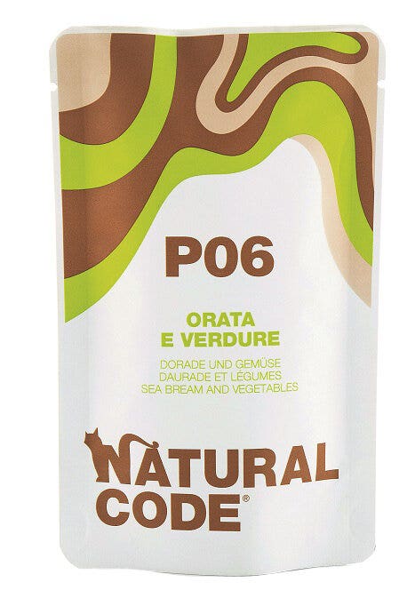 Natural code p06 orata e verdure gatti adulti busta 70g
