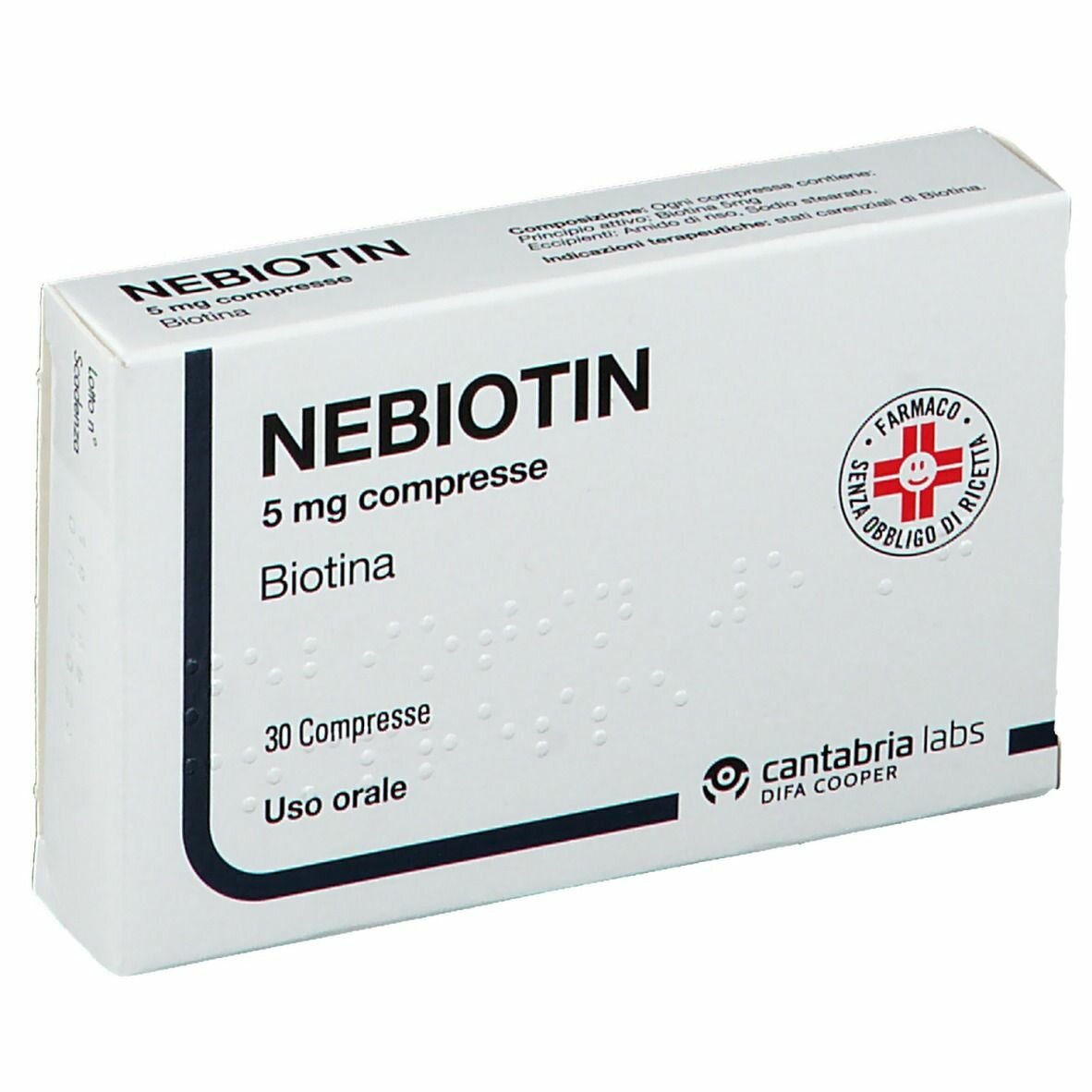 Nebiotin 5 mg biotina 30 compresse 