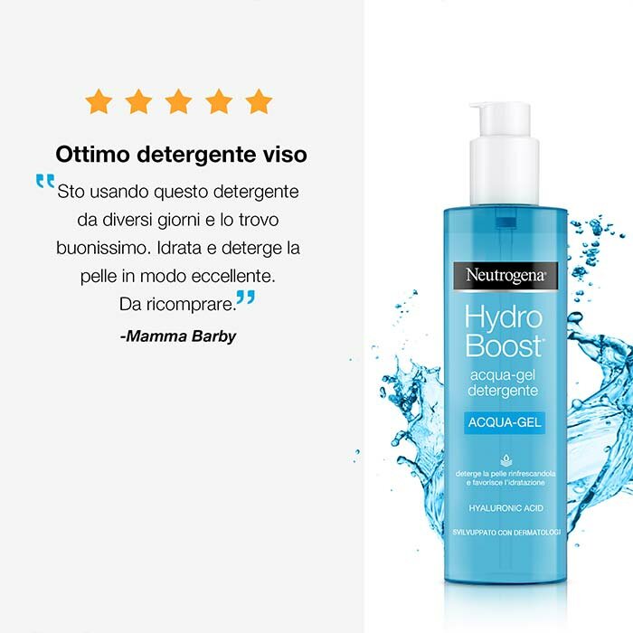 Neutrogena Hydro Boost Acqua Gel Detergente Viso 200 ml