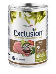 Exclusion Mediterraneo Monoprotein Noble Grain Umido Al Tacchino Per Cani Lattina 400gr
