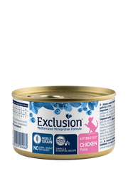 Exclusion Mediterraneo Noble Grain Cibo Umido Per Gattini Al Pollo Lattina 85gr