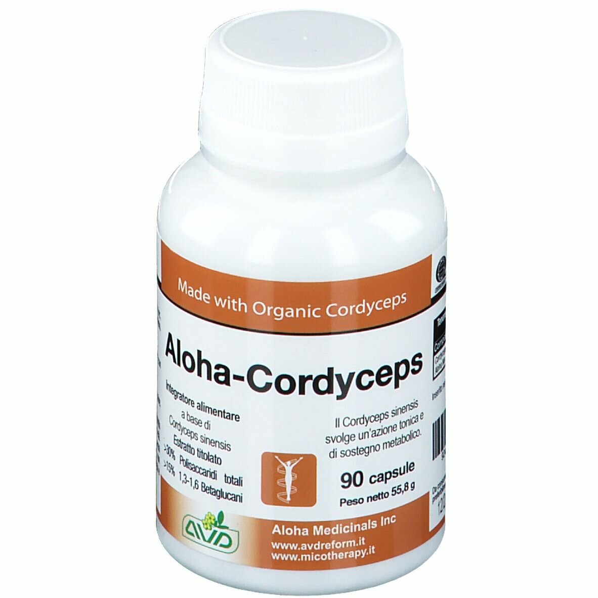 Aloha cordyceps 90 capsule flacone 55,8 g