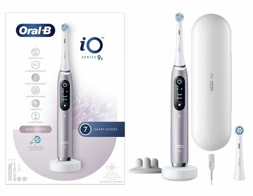Oral-b io 9s spazzolino elettrico ricaricabile rosa + 2 testine