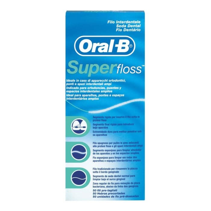 Oral-B Superfloss Filo Interdentale 50 fili pre-tagliati