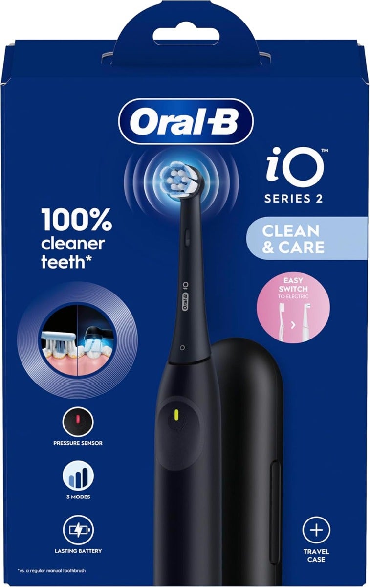 Oralb power spazzolino elettrico io2 series night black + travel case