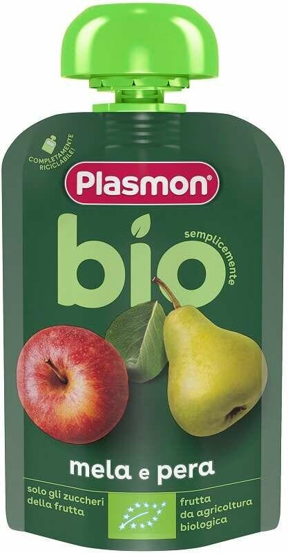 Plasmon pouches bio mela pera 100g