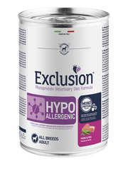 Exclusion Veterinary Diet Formula Hypoallergenic Per Cani Maiale/Piselli Lattina 400g
