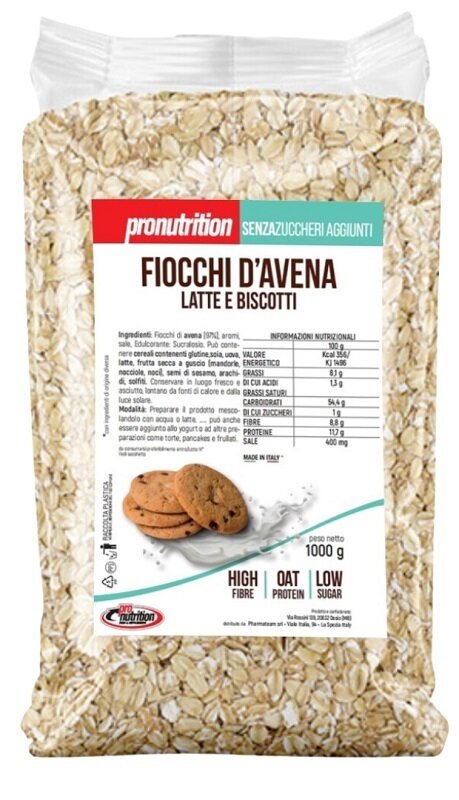Pronutrition fiocchi d'avena gusto latte e biscotti 1kg