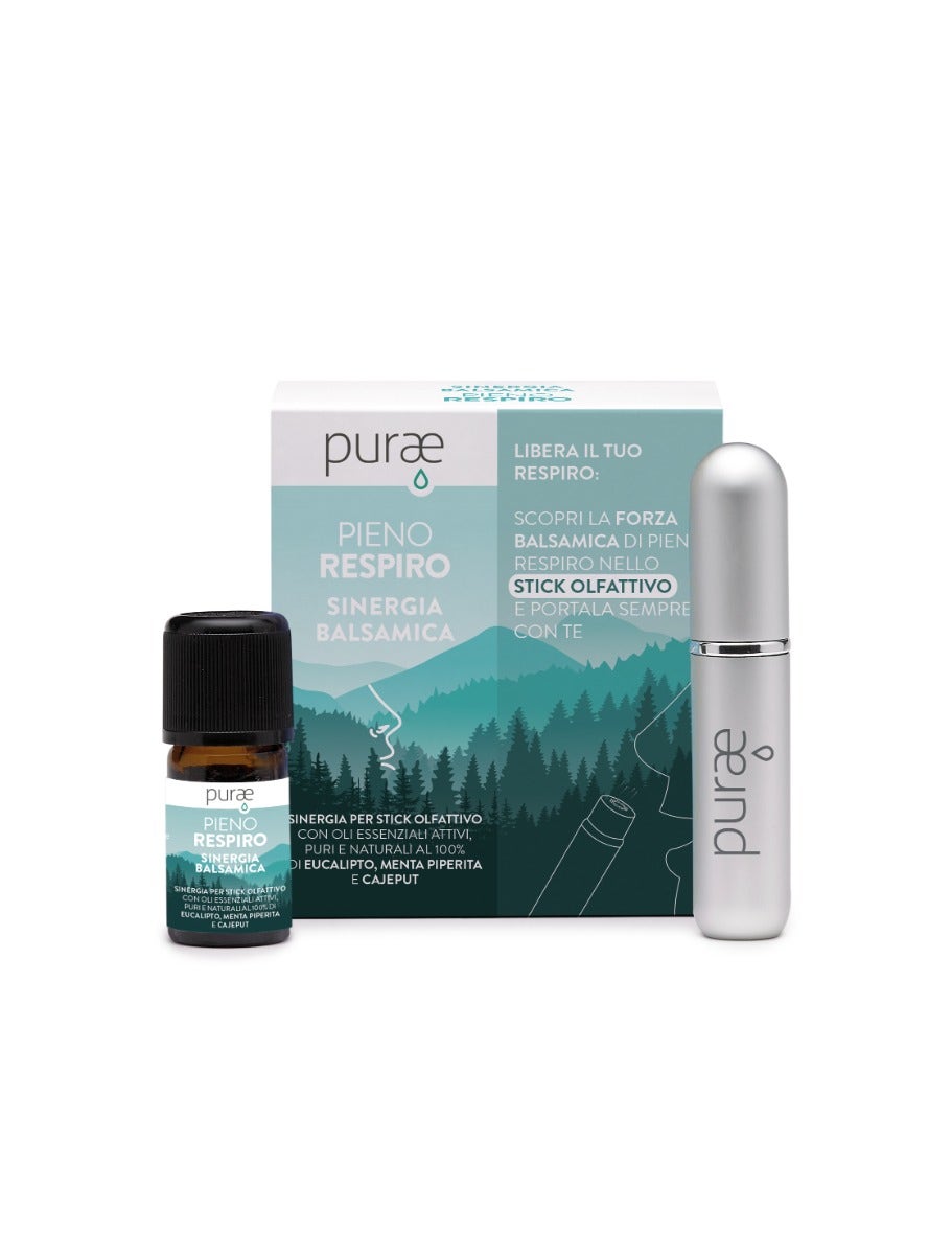 Purae pieno respiro kit sinergia balsamica per inalazione + stick olfattivo			