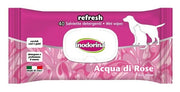 Salviette detergenti inodorina acqua di rose per cani e gatti 40 pezzi